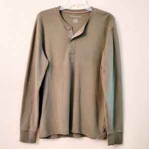 Men's Long Sleeve American Eagle Henley Shirt